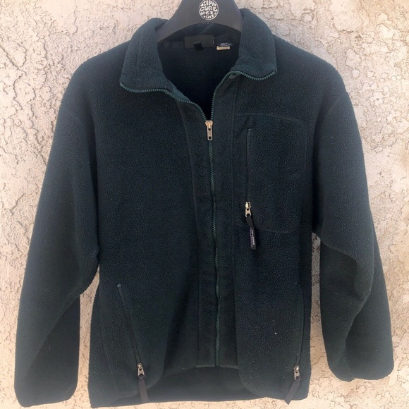 Patagonia Vintage 1990s USA Pile Fleece Jacket Dark Borealis Green Mens Medium - Picture 1 of 5